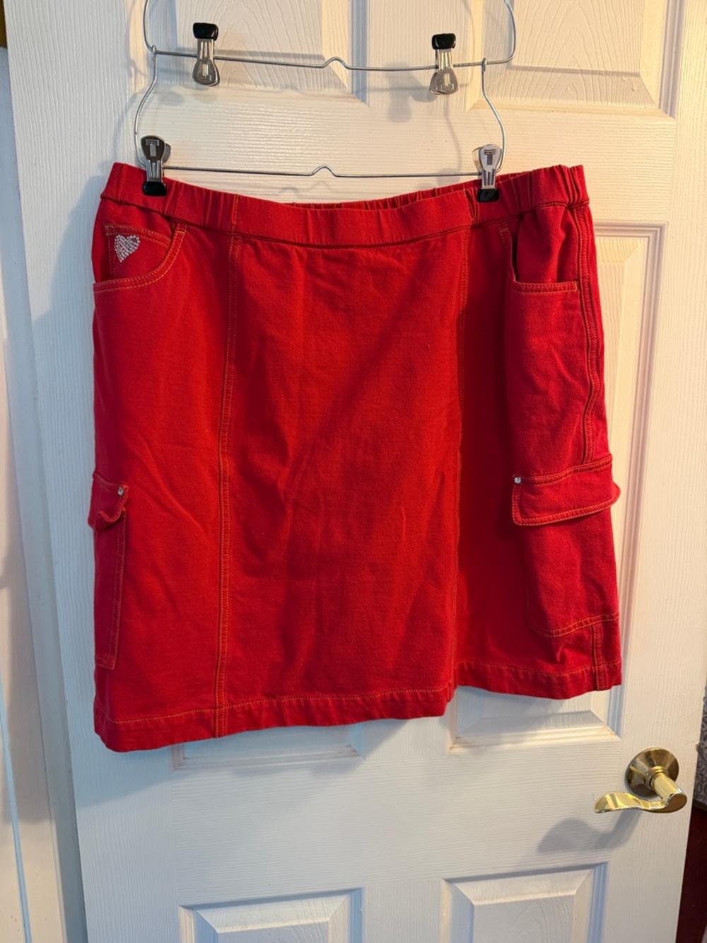 Red Cargo Pocket Mini Skort
